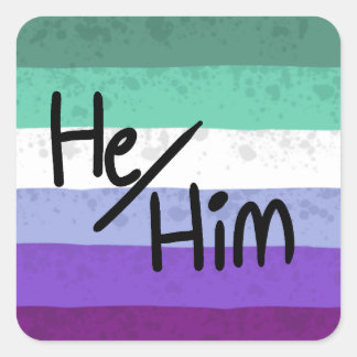mlm gay he/him pronouns sticker