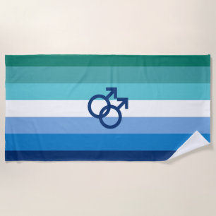 MLM Gay Male Pride Flag Beach Towel
