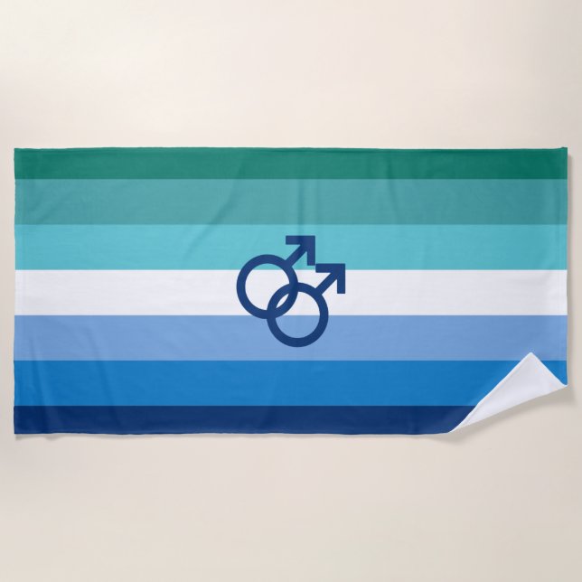 MLM Gay Male Pride Flag Beach Towel (Front)