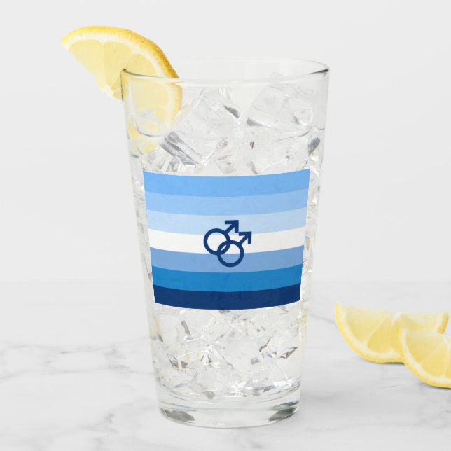 MLM Gay Male Pride Flag Glass (Front Ice)