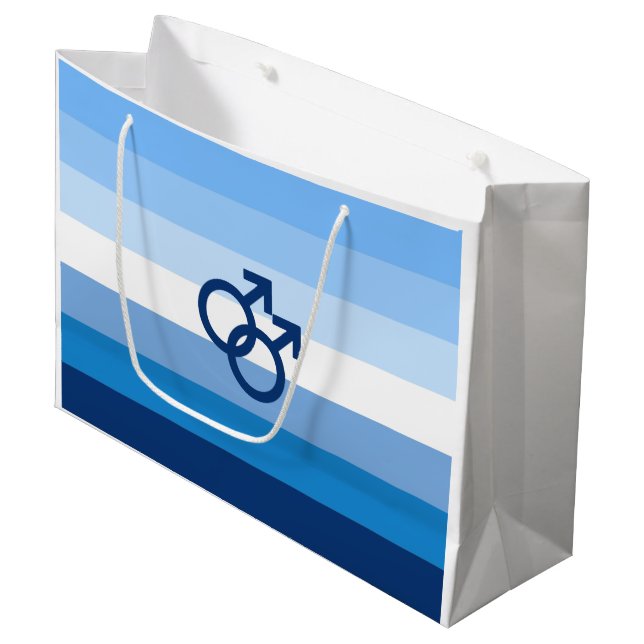 MLM Gay Male Pride Flag Large Gift Bag (Front Angled)
