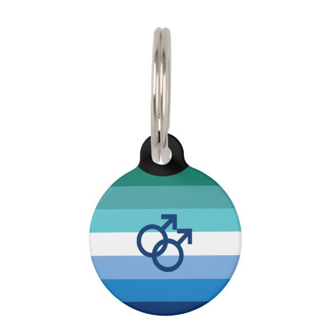 MLM Gay Male Pride Flag Pet Tag (Front)