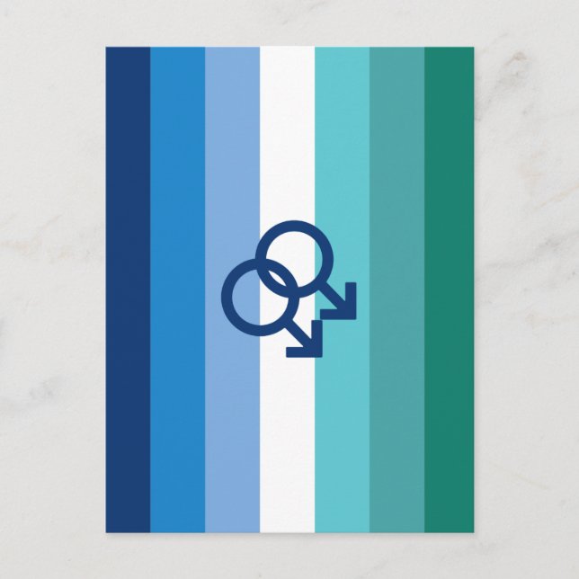 MLM Gay Male Pride Flag Postcard (Front)
