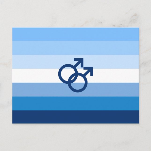 MLM Gay Male Pride Flag Postcard (Front)