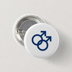 MLM Gay Men Gender Symbol 3 Cm Round Badge