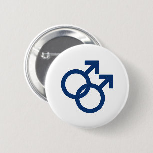 MLM Gay Men Gender Symbol 6 Cm Round Badge