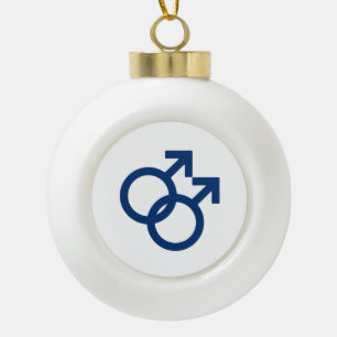 MLM Gay Men Gender Symbol Ceramic Ball Christmas Ornament