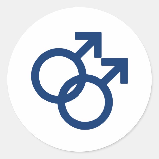 MLM Gay Men Gender Symbol Classic Round Sticker (Front)