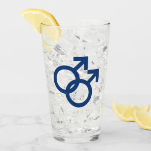MLM Gay Men Gender Symbol Glass