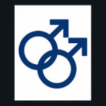 MLM Gay Men Gender Symbol Poster<br><div class="desc">LGBTQ  Inclusive Pride Apparel for Everyone from LGBTShirts.com
Browse over 10, 000  Pride Flag Gifts,  LGBTQ  Humor,  Equality,  Slang,  & Culture Designs. Shop for the most unique Gay,  Lesbian,  Bi,  Trans and Queer Apparel on the web. You'll find everything from Gay to Z @ http://www.LgbtShirts.com</div>