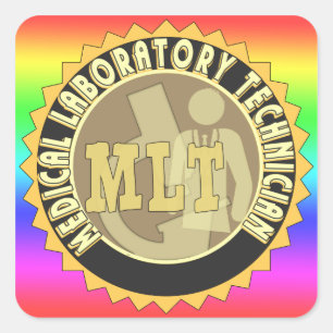 MLT BADGE MEDICAL LABORATORY TECHNICIAN SQUARE STICKER