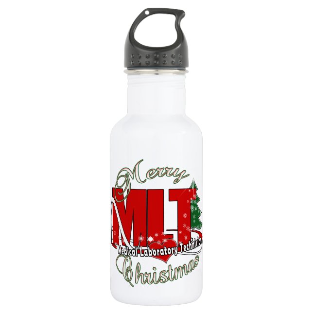MLT CHRISTMAS MEDICAL LABORATORY TECH 532 ML WATER BOTTLE (Front)
