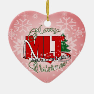 MLT CHRISTMAS MEDICAL LABORATORY TECH CERAMIC TREE DECORATION