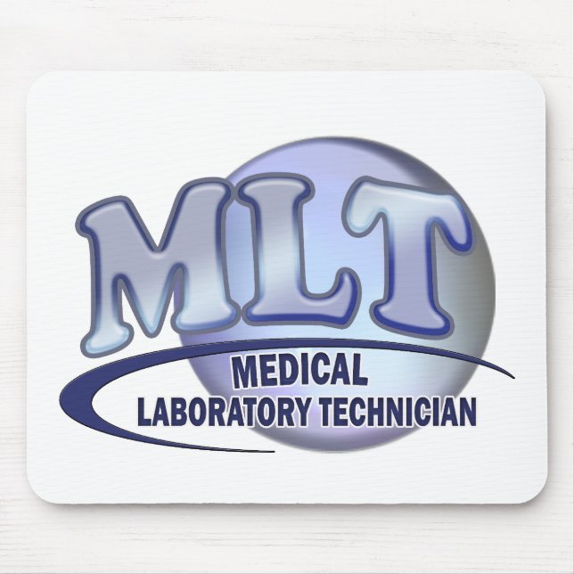 MLT FunBlue LOGO - MEDICAL LABORATORY TECHNICIAN Mouse Mat (Front)