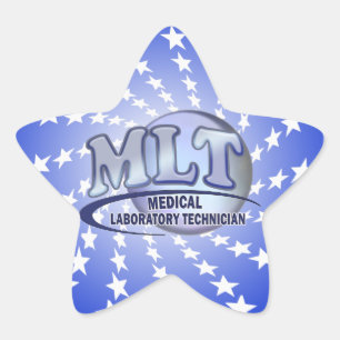 MLT FunBlue LOGO - MEDICAL LABORATORY TECHNICIAN Star Sticker