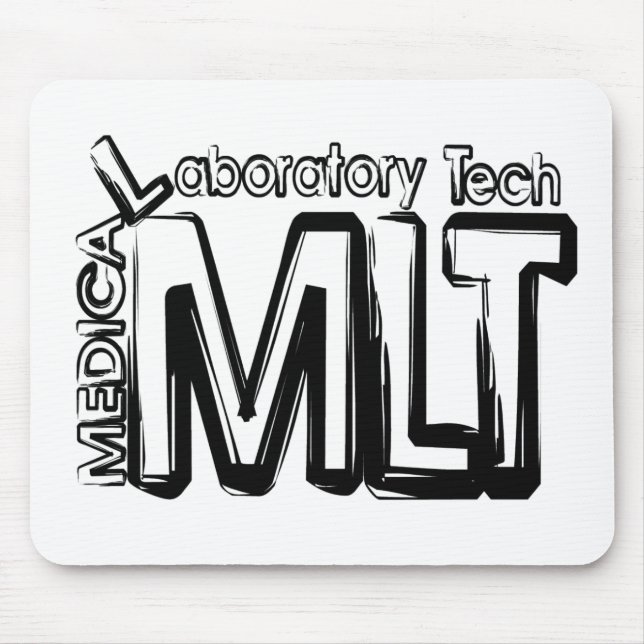 MLT GRUNGE TEXT MEDICAL LABORATORY TECHNICIAN MOUSE MAT (Front)