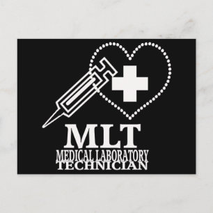MLT HEART SYRINGE MEDICAL LAB TECH LOGO POSTCARD