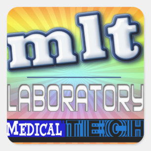 MLT LOGO - LABORATORY MEDICAL TECH SQUARE STICKER