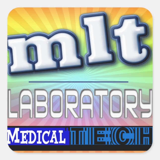 MLT LOGO - LABORATORY MEDICAL TECH SQUARE STICKER (Front)