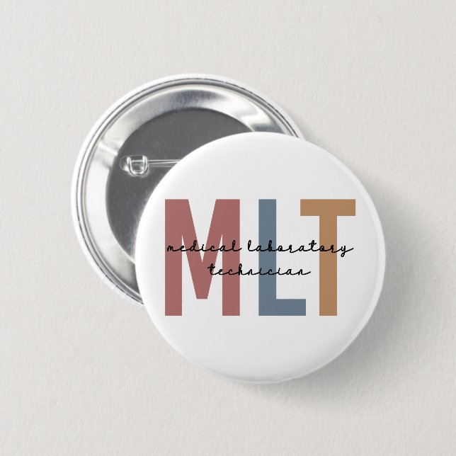 MLT Medical Laboratory Technician Medical Lab Tech 6 Cm Round Badge (Front & Back)