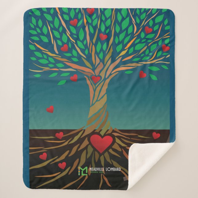 MLTS Compassion Tree Sherpa Blanket medium (Front)
