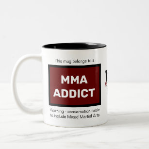MMA Addict Add Your Name Monogram Initial Two-Tone Coffee Mug