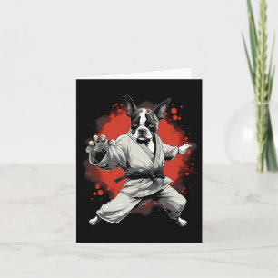 Mma Boston Terrier Dog Karate  Card
