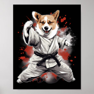 Mma Cardigan Welsh Corgi Dog Karate For Men Women Poster