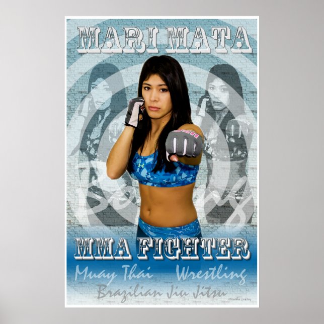 MMA Female Fighter Mari Mata Poster (Front)