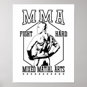 MMA "Fight Hard" fighter Poster