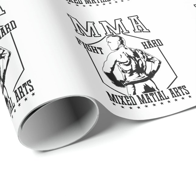 MMA "Fight Hard" fighter Wrapping Paper (Roll Corner)