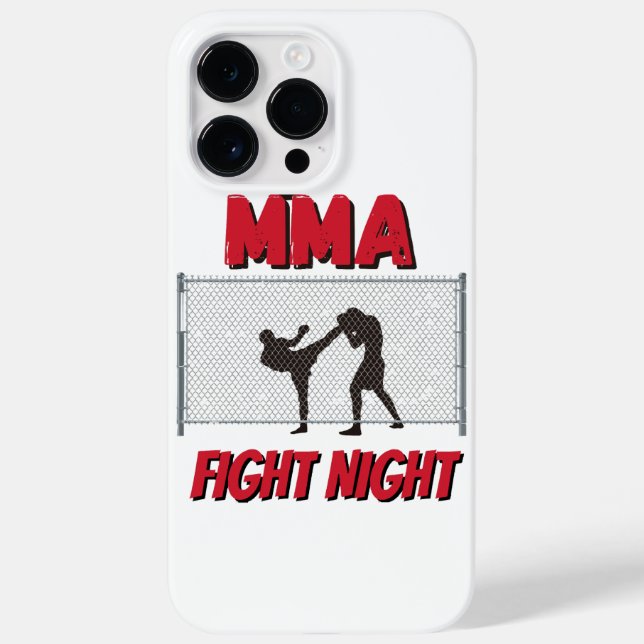 MMA Fight Night text and Silhouette of Two Fighter Case-Mate iPhone Case (Back)