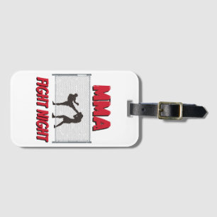 MMA Fight Night text and Silhouette of Two Fighter Luggage Tag