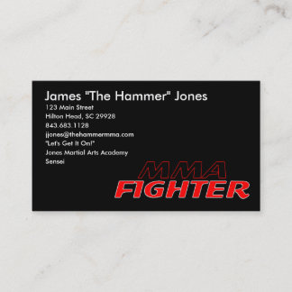MMA FIGHTER BUSINESS CARD