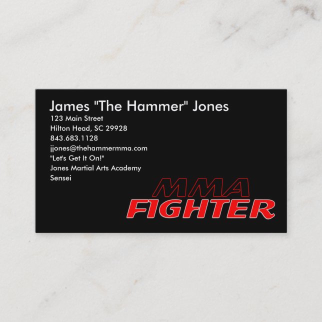 MMA FIGHTER BUSINESS CARD (Front)