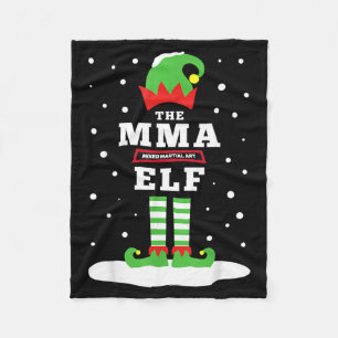MMA Fighter Elf Matching Family Holiday Cute Snowy Fleece Blanket