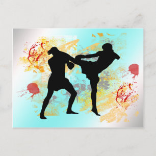 MMA Head Kick Postcard