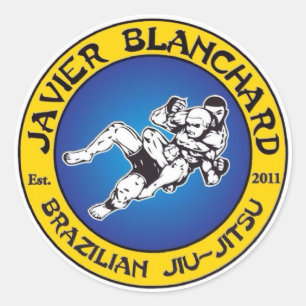 mma jiu jitsu bjj classic round sticker