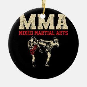 Mma Kickboxing Fighter Mixed Martial Art Fighting  Ceramic Tree Decoration