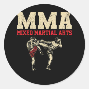 Mma Kickboxing Fighter Mixed Martial Art Fighting  Classic Round Sticker