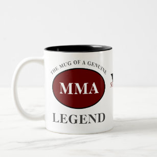 MMA Legend Monogram Add Your Name Birthday Two-Tone Coffee Mug