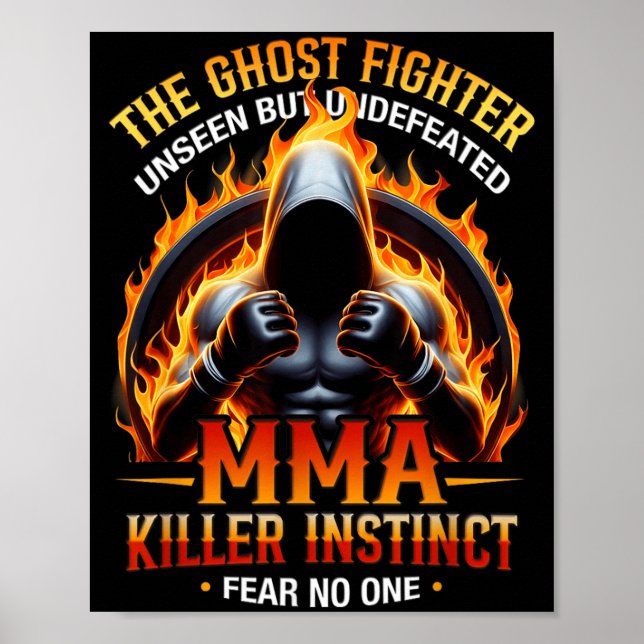 MMA Mixed Martial Arts Fighter Training Combat Poster (Front)