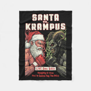 MMA Mixed Martial Arts Funny Christmas Santa Fleece Blanket