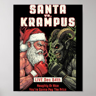 MMA Mixed Martial Arts Funny Christmas Santa Poster