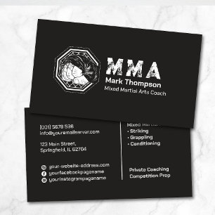 MMA - Mixed Martial Arts Training Business Card