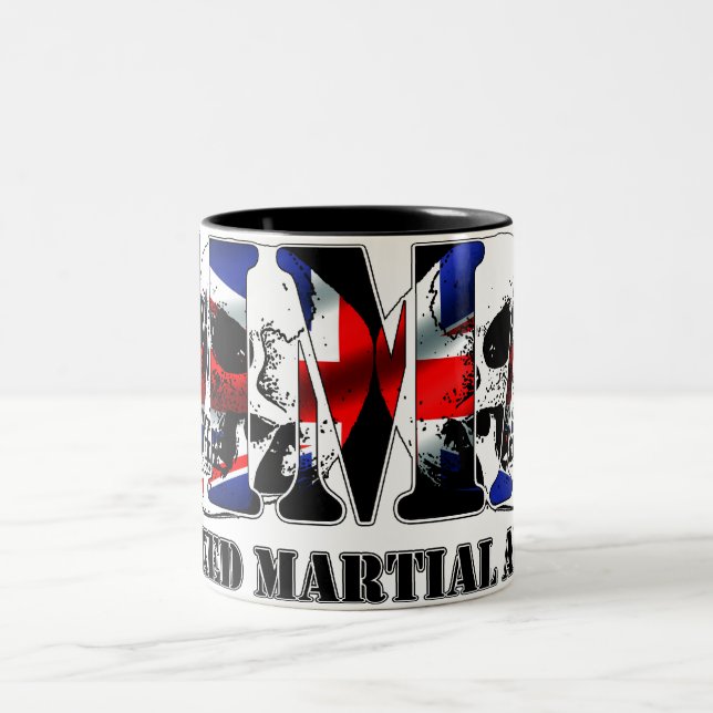MMA Mixed Martial Arts UK Skulls Two-Tone Coffee Mug (Center)