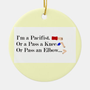 MMA Pacifist Humour Design Ceramic Tree Decoration