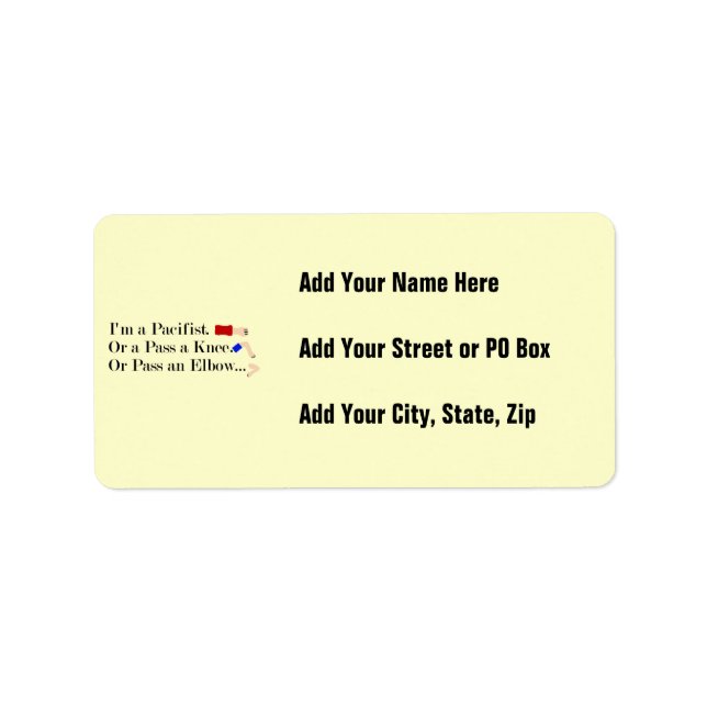 MMA Pacifist Humour Design Label (Front)