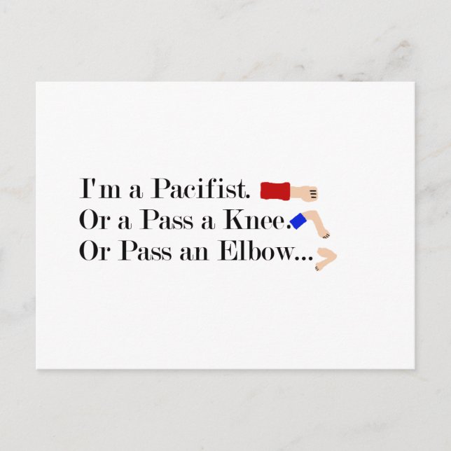 MMA Pacifist Humour Design Postcard (Front)