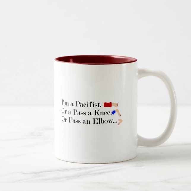 MMA Pacifist Humour Design Two-Tone Coffee Mug (Right)